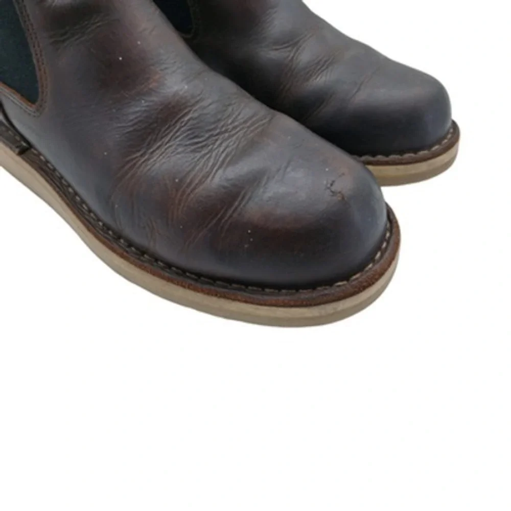 Danner Bull Run Chelsea Boots Mens Size 8 Brown Leather Work Ankle USA Wedge